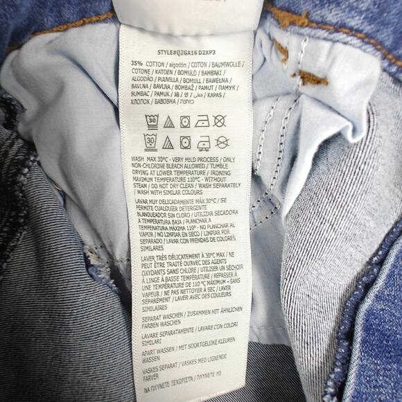 Guess Blue Denim Jean Shorts Double Button High Rise Size 32 NEW - Picture 6 of 8